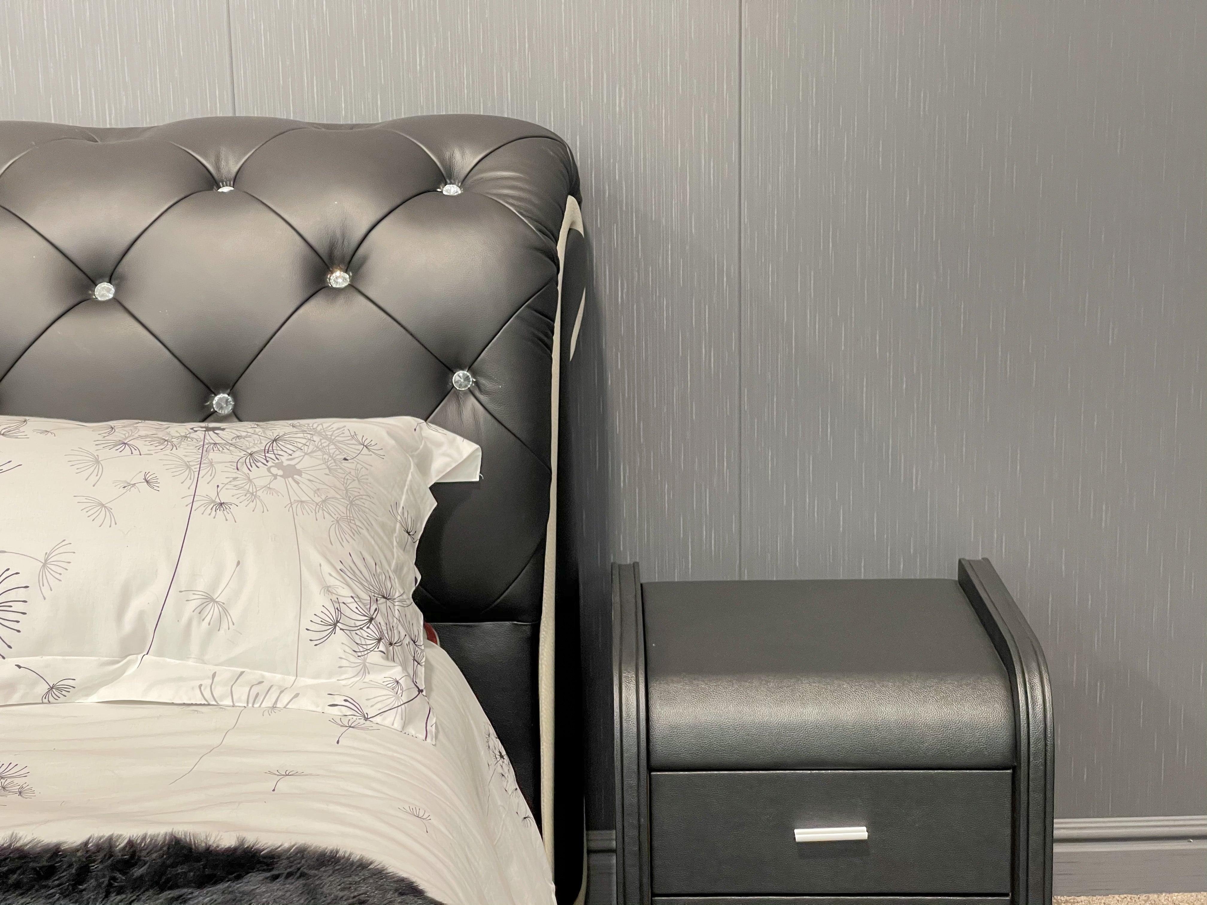 Aubrey Leather Queen Bed Frame - Preorder Available